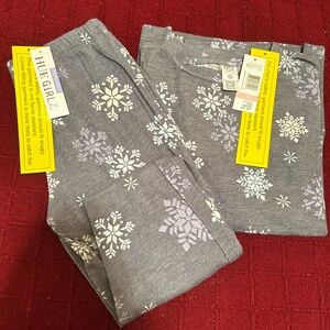 HUE Girlz Gray Snowflake Pajama Set Size 10